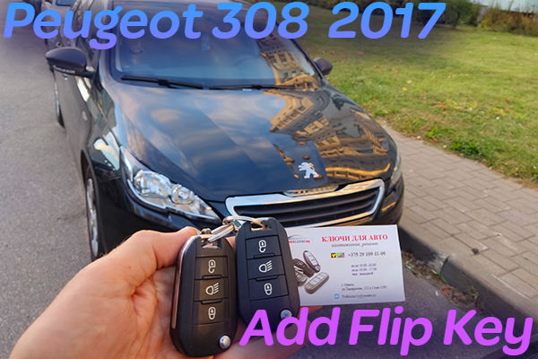 Peugeot 308 (2017) полноценный ключ для запуска двигателя автомобиля