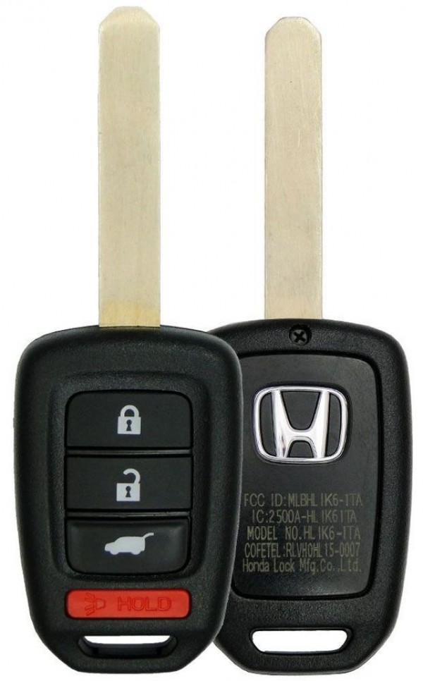 Ключ зажигания Honda Civic 2017-, CR-V 2017-, 3+1 кнопка Panic, 433Mhz