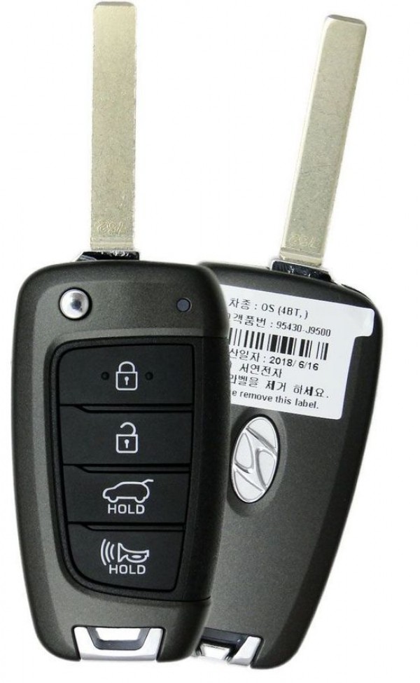 Ключ зажигания Hyundai Kona 2018-, 3+1 кнопка Panic, 434Mhz (USA)