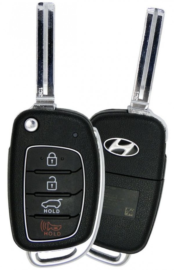 Ключ зажигания Hyundai Tucson 2016-2019, 3+1 кнопка Panic, 433Mhz (USA)