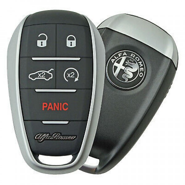 Ключ зажигания Alfa Romeo Stelvio 2017-, Giulia 2016-, 4+1 кнопка Panic, 433Mhz