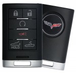 Ключ зажигания Chevrolet Corvette 2015-2019, 5+1 кнопка Panic, 433 MHz, Keyless Go