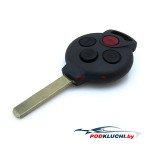 Ключ зажигания Smart Fortwo 2008-2015, ForFour 2008-2015 (USA), 3+1 кнопка Panic, 315Mhz