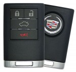 Ключ зажигания Cadillac CTS II 2008-2013, 3+1 кнопка Panic, 434Mhz, Driver 1/Driver 2
