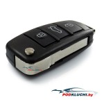 Ключ Audi A1, A4, A6, Q7 выкидной (корпус) 3+1 кнопкa Panic