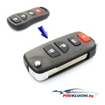 Ключ Nissan  Frontier, Murano, выкидной (корпус) (переделка) 3+1 кнопка Panic